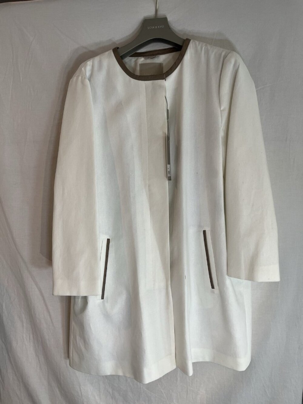 Soia & Kyo Woman’s Kylee Overcoat, Sz L, Vanilla NWT